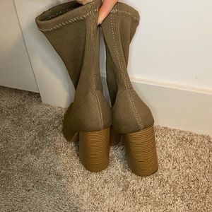 Brown sock booties, never been worn
